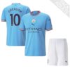 9931 PACK MANCHESTER CITY DOMICILE GREALISH. ENSEMBLE ADULTE MAILLOT ET SHORT 2022 2023