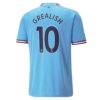 9932 PACK MANCHESTER CITY DOMICILE GREALISH. ENSEMBLE ADULTE MAILLOT ET SHORT 2022 2023